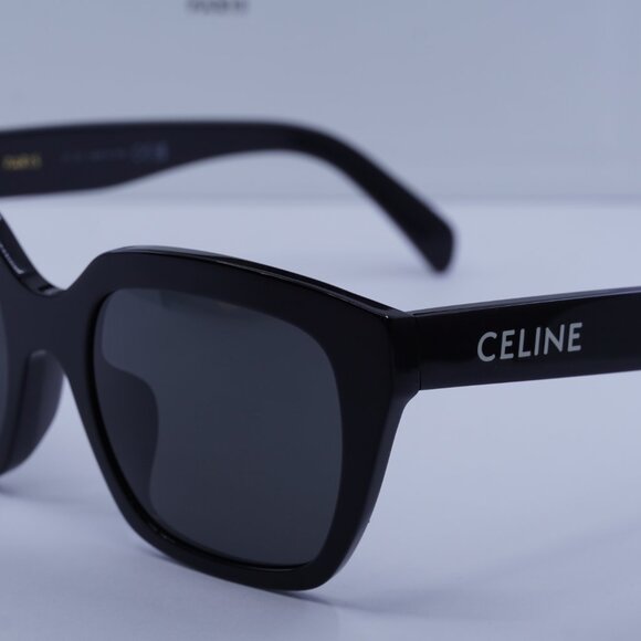 Celine CL40198F 01A Square Sunglasses–Shiny Black - Picture 8 of 9